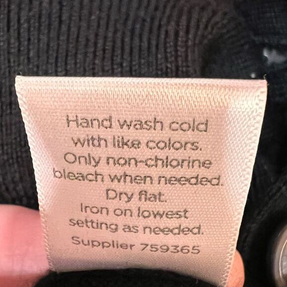 Luxury Merino Wool Black Button Cardigan Sweater Men’s M Classic Layering Knit - Picture 8 of 11